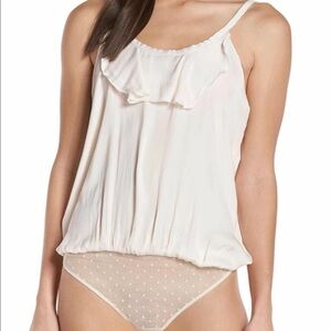 Free People Not Tired Thong Bodysuit Ivory NWT XS